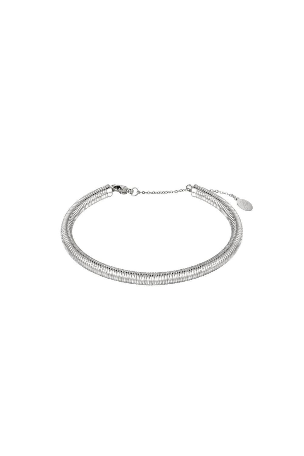 Bracelet Bangle Coil Argenté Acier Inoxydable One Size