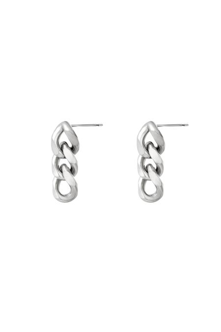 Boucles d'oreilles triple chain Argenté Acier inoxydable