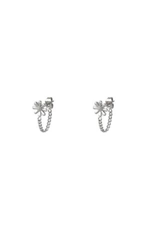 Fleur De Clou D'oreille Argenté Acier Inoxydable h5