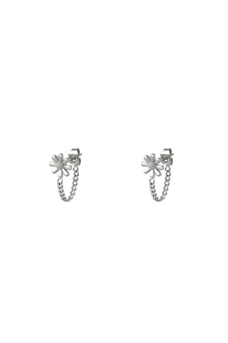Fleur de clou d'oreille Argenté Acier inoxydable