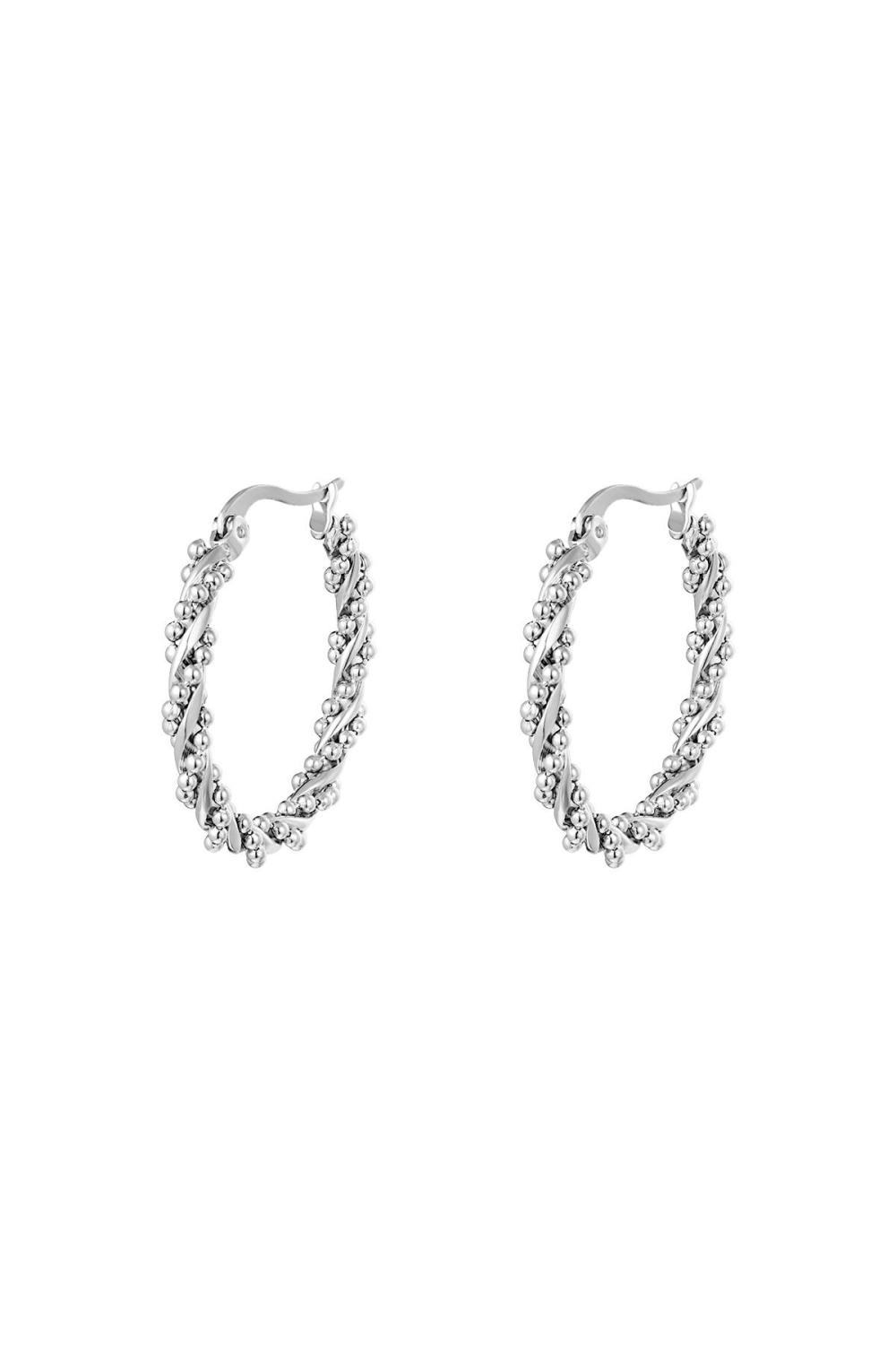 Boucles D'oreilles Créoles Torsadées En Acier Inoxydable Argenté 