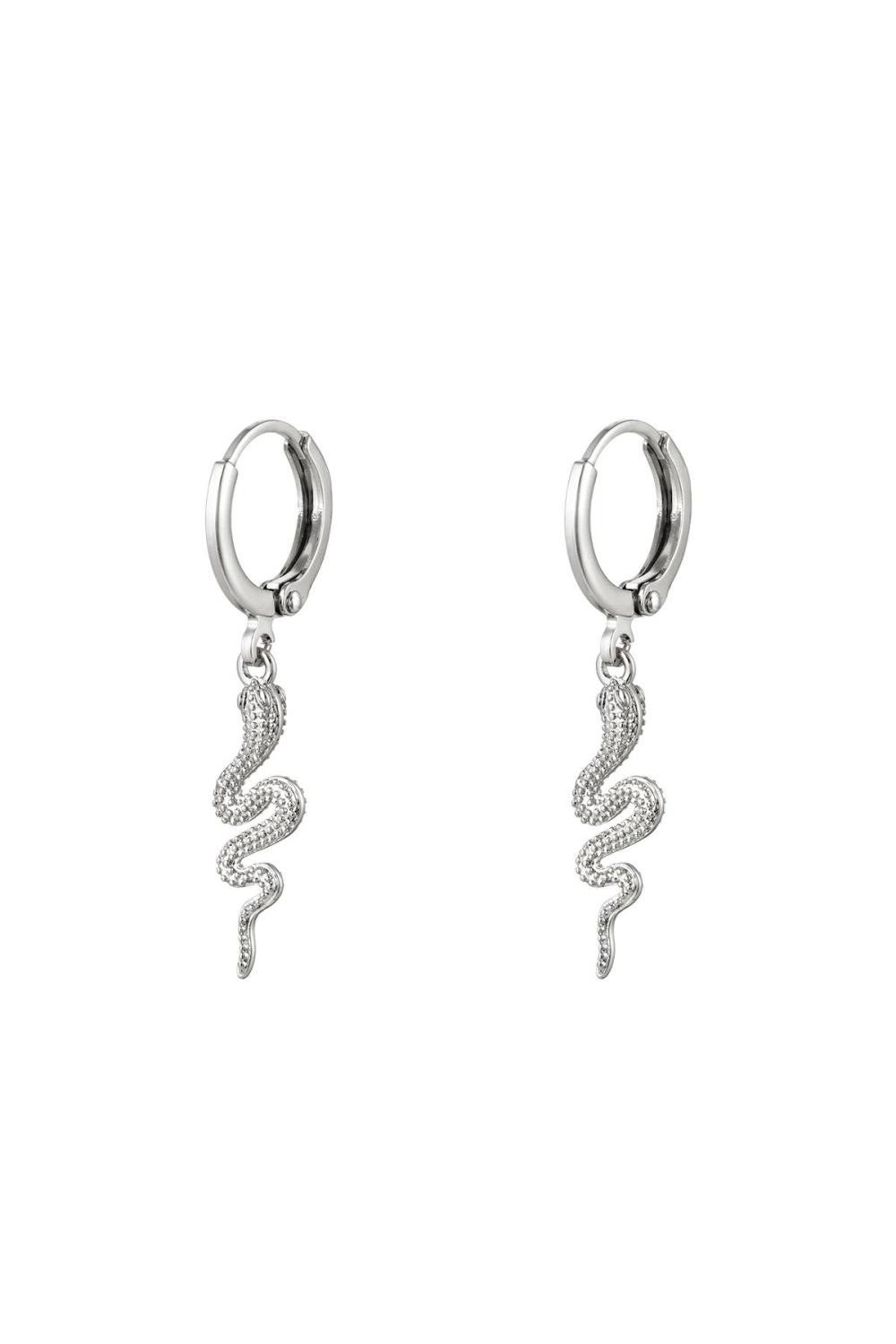Boucles D'couleur Oreilles Special Snake Argenté Plaqué Couleur Or 