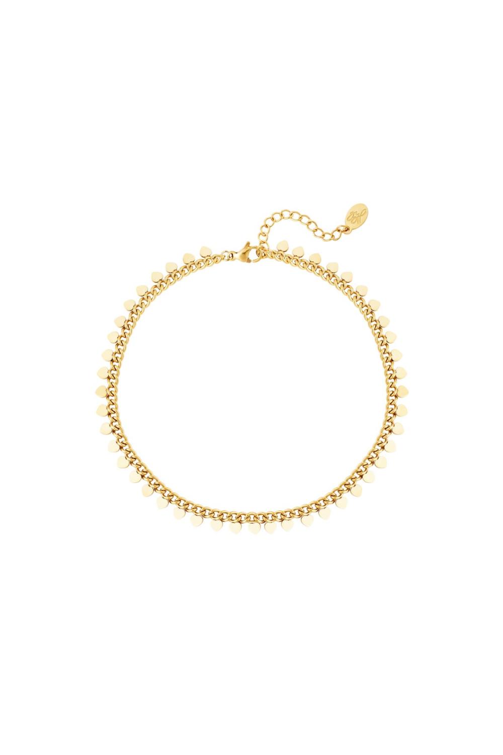 Bracelet Coeurs En Acier Inoxydable Couleur Or 
