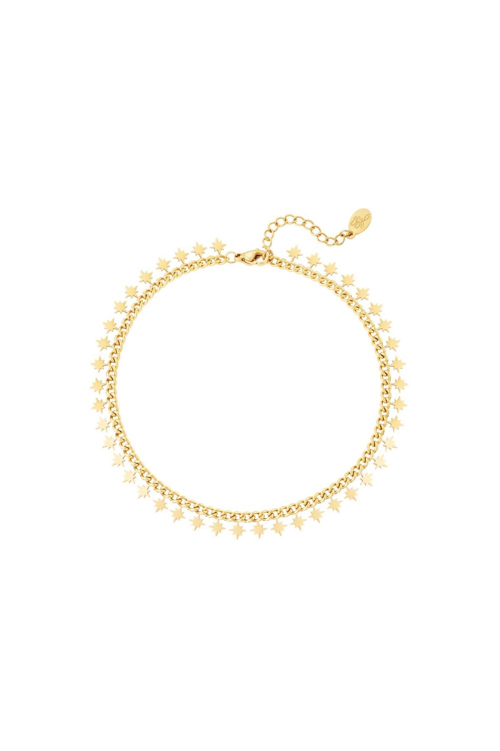 Bracelet En Acier Inoxydable Étoiles Scintillantes Argenté 