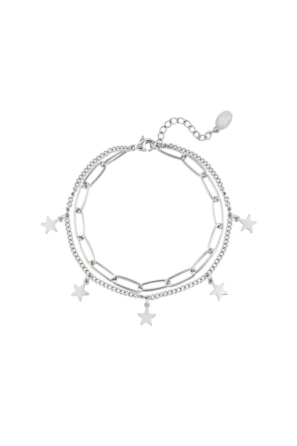 Bracelet Chaîne Etoile Couleur Or Acier Inoxydable