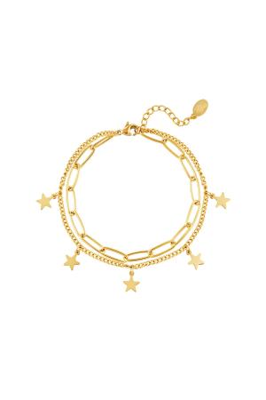 Bracelet Chaîne Etoile Couleur Or Acier Inoxydable h5