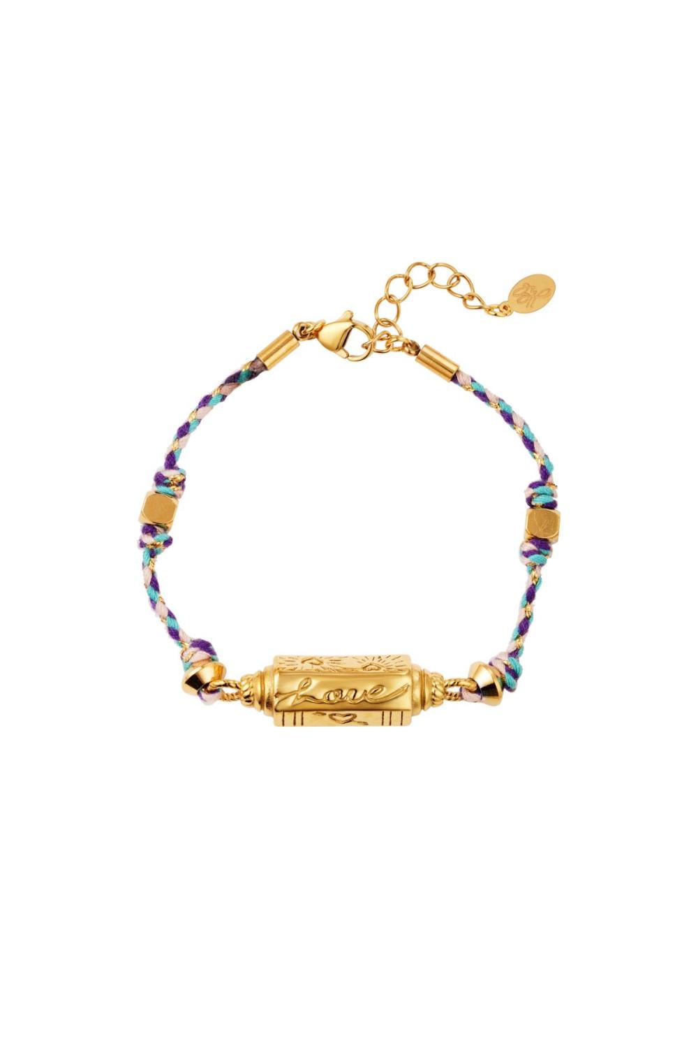 Bracelet Amour Bleu Polyester 