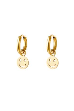 Boucle D'oreille En Acier Inoxydable Smiley Et Étoile h5 