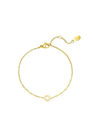 Bracelet En Acier Inoxydable Initiale O Couleur Or h5 