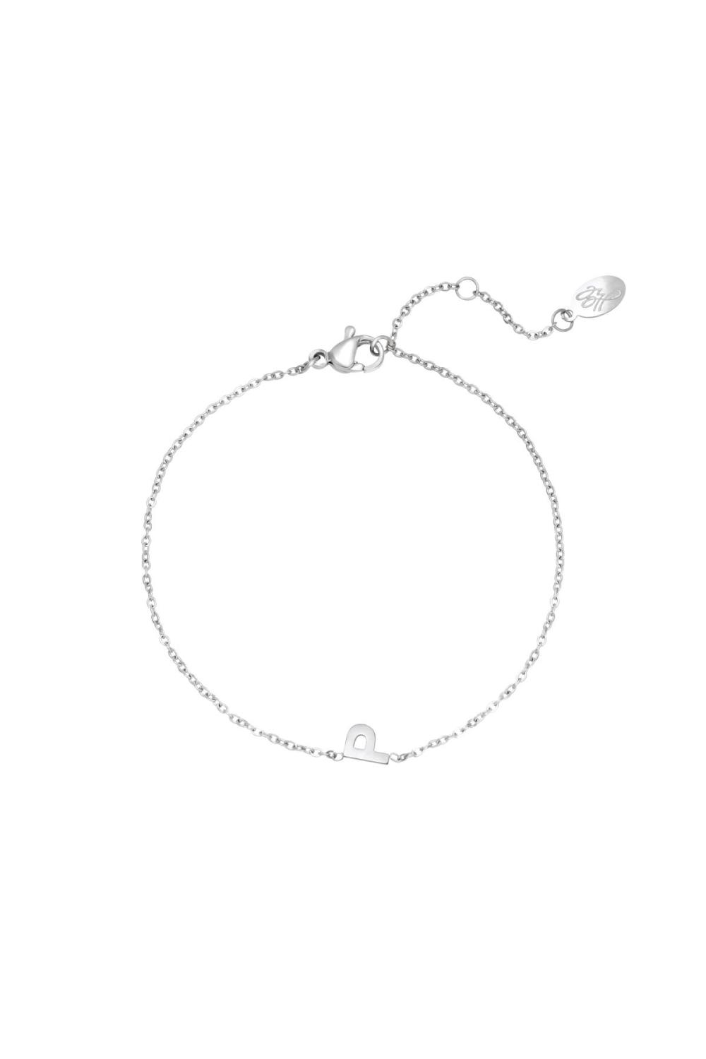 Bracelet En Acier Inoxydable Initiale C Argenté