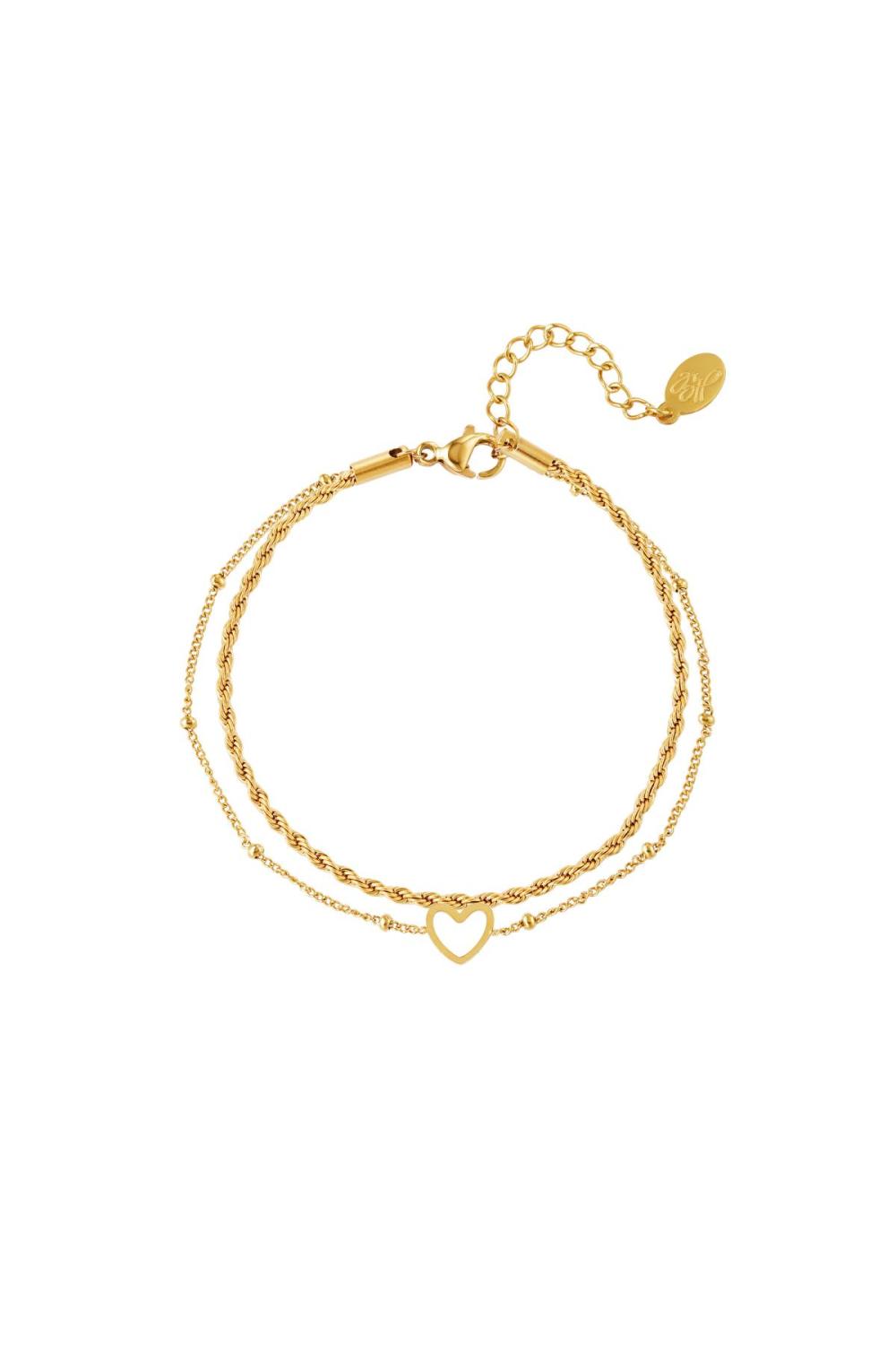 Bracelet Multicouche En Acier Inoxydable Couleur Or