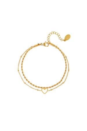 Bracelet Multicouche En Acier Inoxydable Couleur Or h5