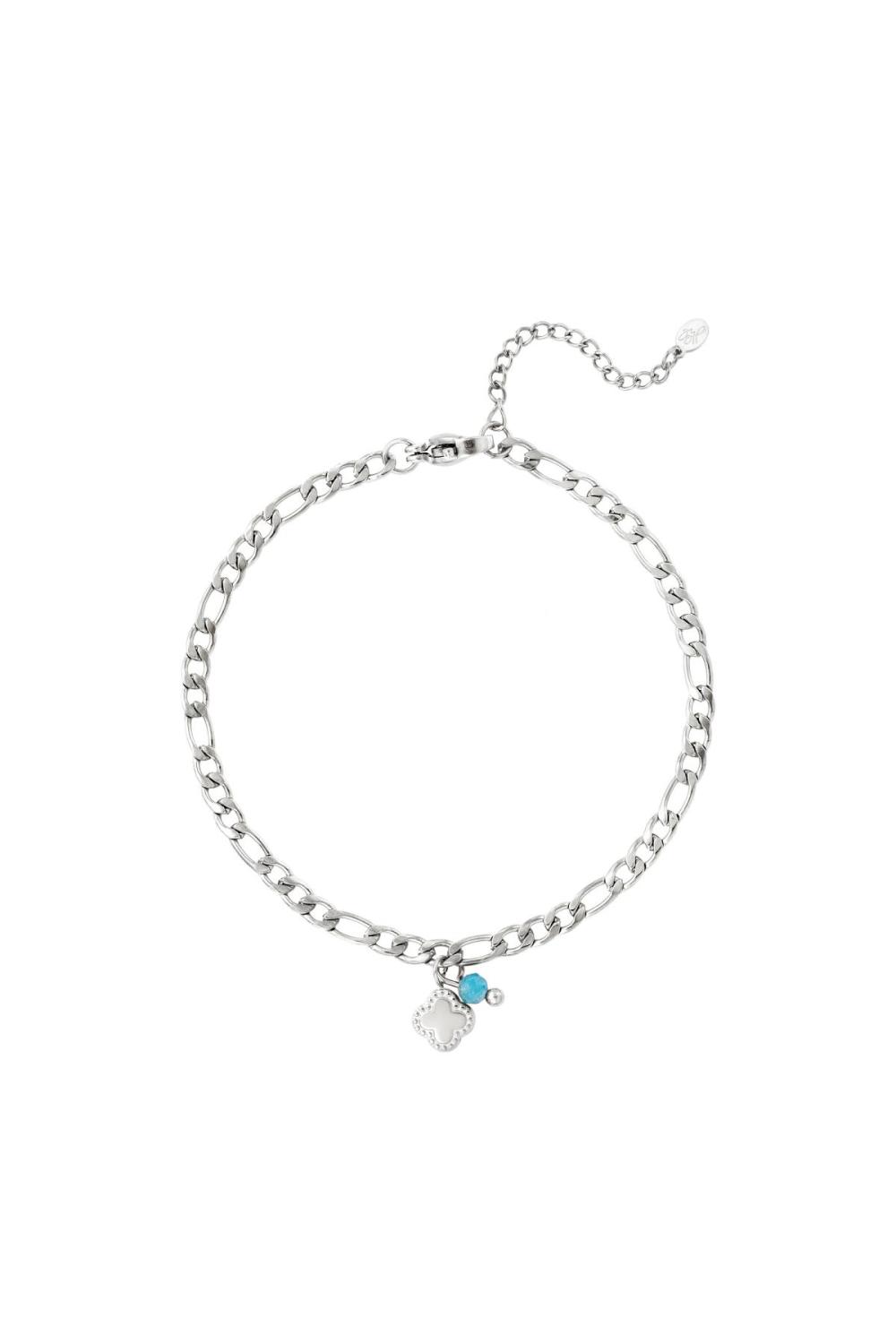 Bracelet En Acier Inoxydable Avec Pierre Argenté 