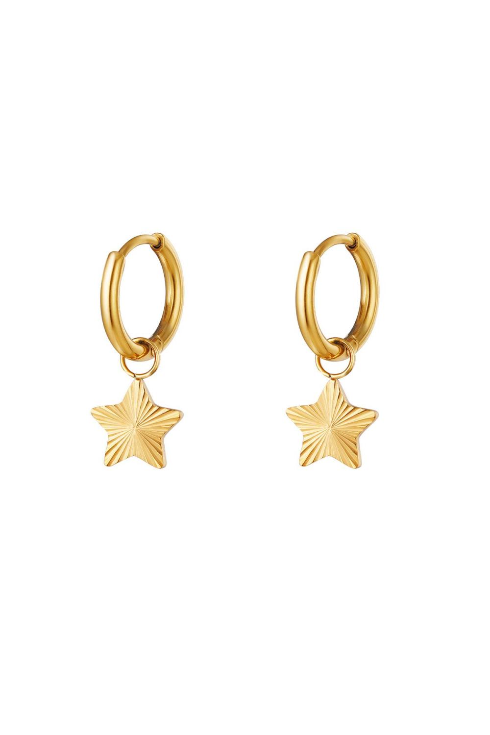 Boucles D'oreilles Étoile En Acier Inoxydable 