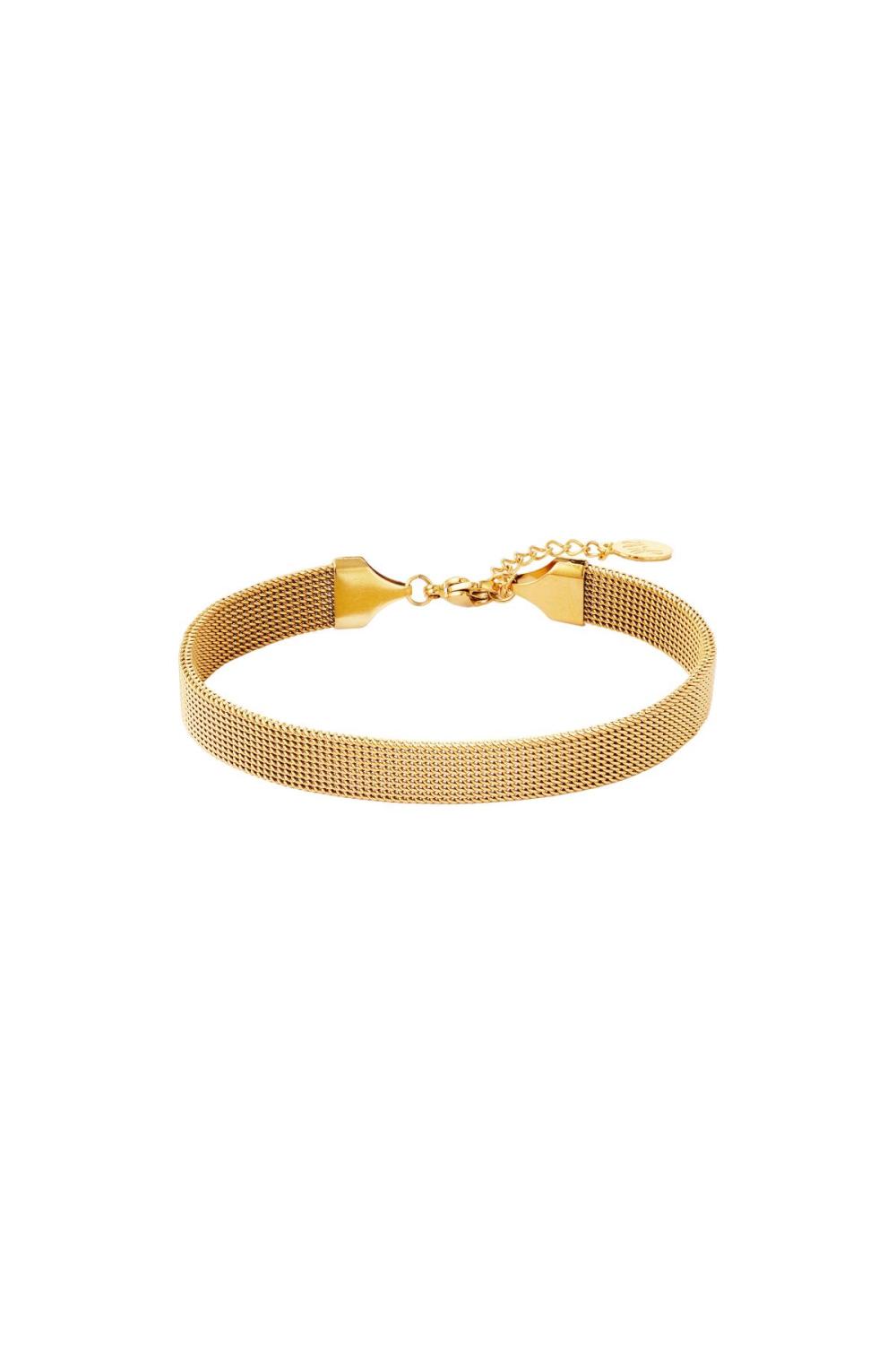 Bracelet En Acier Inoxydable Couleur Or 