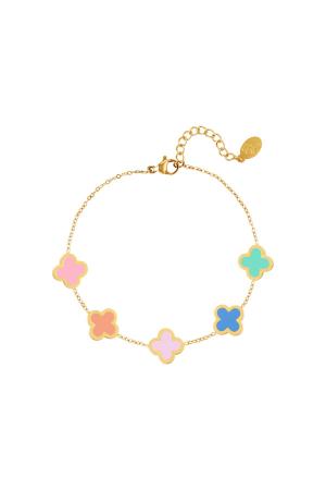 Bracelet Trèfles Multicolores Acier Inoxydable h5 