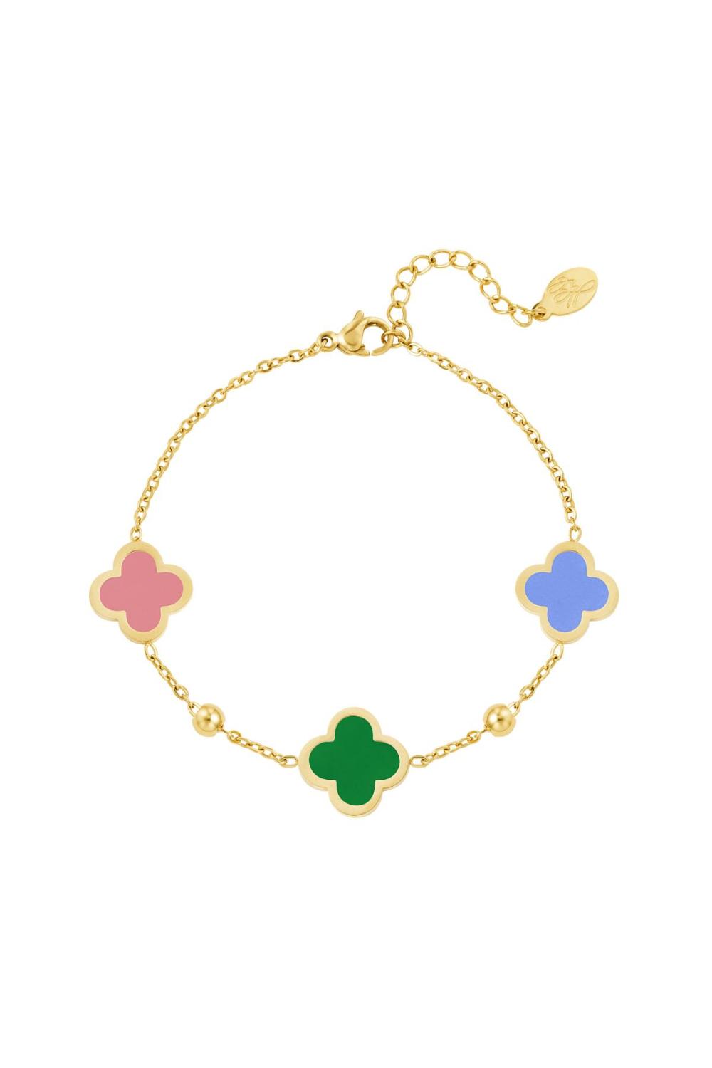 Bracelet Trois Trèfles Vert Acier Inoxydable