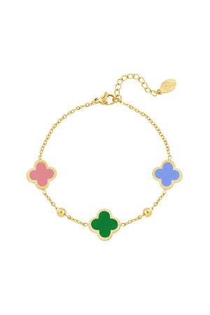 Bracelet Trois Trèfles Vert Acier Inoxydable h5