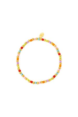 Bracelet Perles Colorées Et Dorées Multicouleur Acier Inoxydable h5 