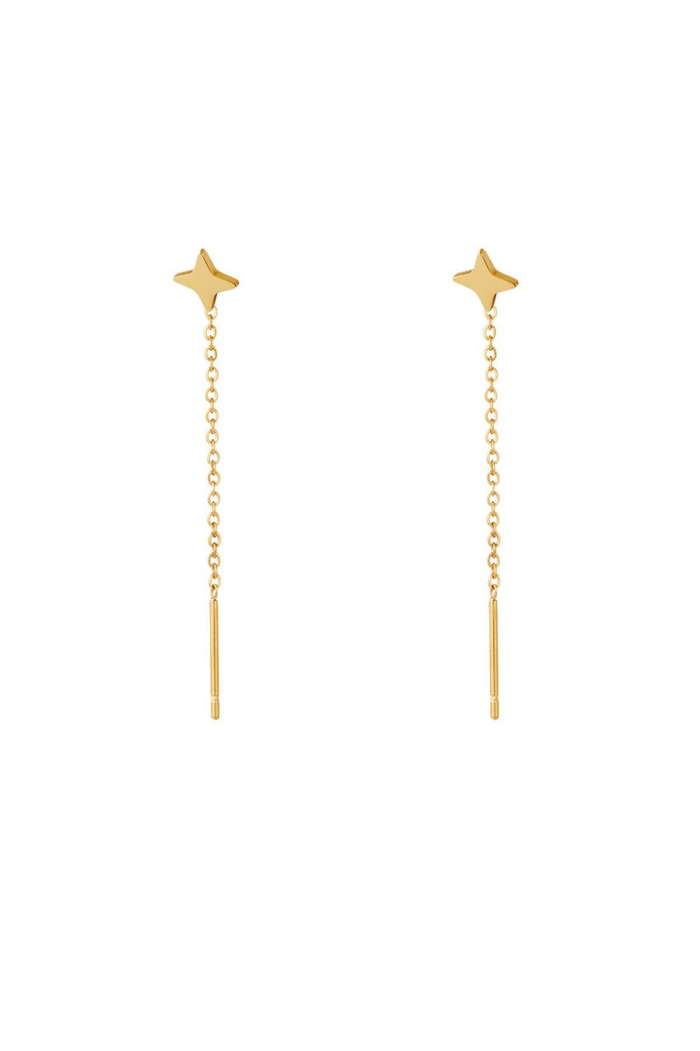 Boucles D'oreilles Chaîne En Acier Inoxydable Diamant