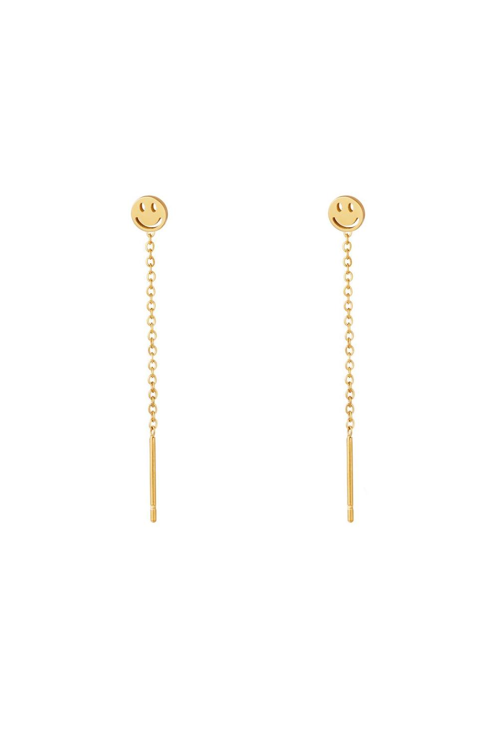 Boucles D'oreilles Chaîne En Acier Inoxydable Smiley