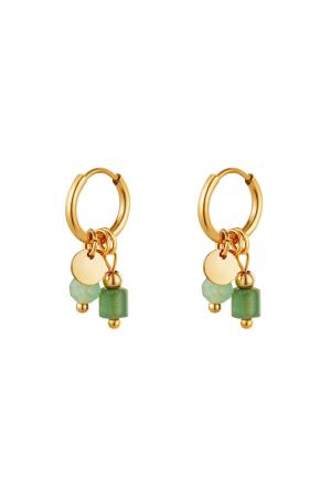 Boucles D'oreilles Charm En Acier Inoxydable Doré Vert h5 