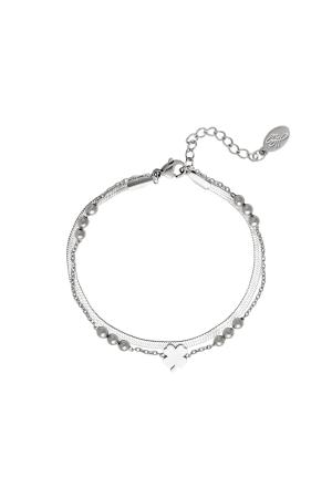 Bracelet Multi-Chaînes Argenté Acier Inoxydable h5
