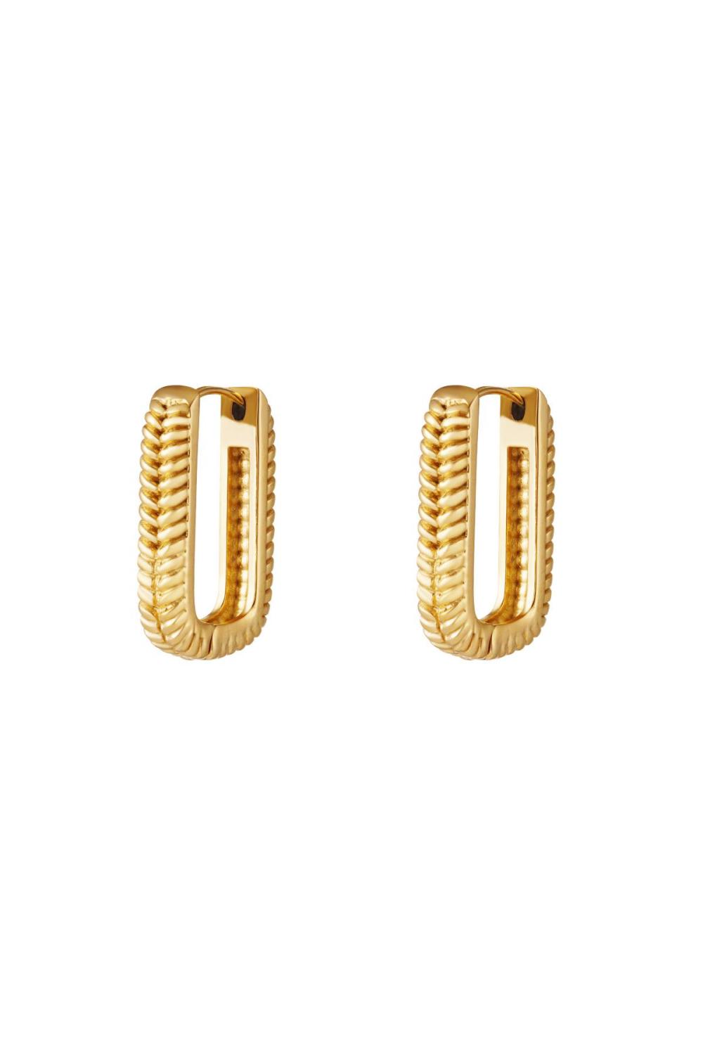 Boucles D'oreilles Rectangulaires Tissées Acier Inoxydable