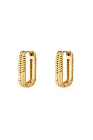 Boucles D'oreilles Rectangulaires Tissées Acier Inoxydable h5