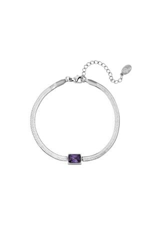 Bracelet En Acier Inoxydable Charm Carré Vert & Couleur Or h5 
