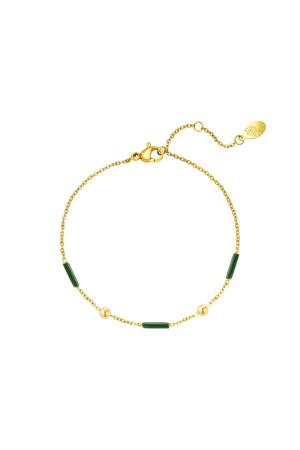 Bracelet En Acier Inoxydable Avec Barres Vert h5