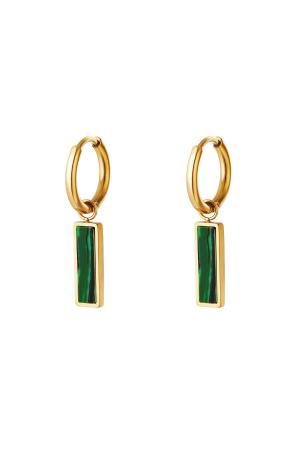 Boucles D'oreilles Barre Verte Acier Inoxydable h5