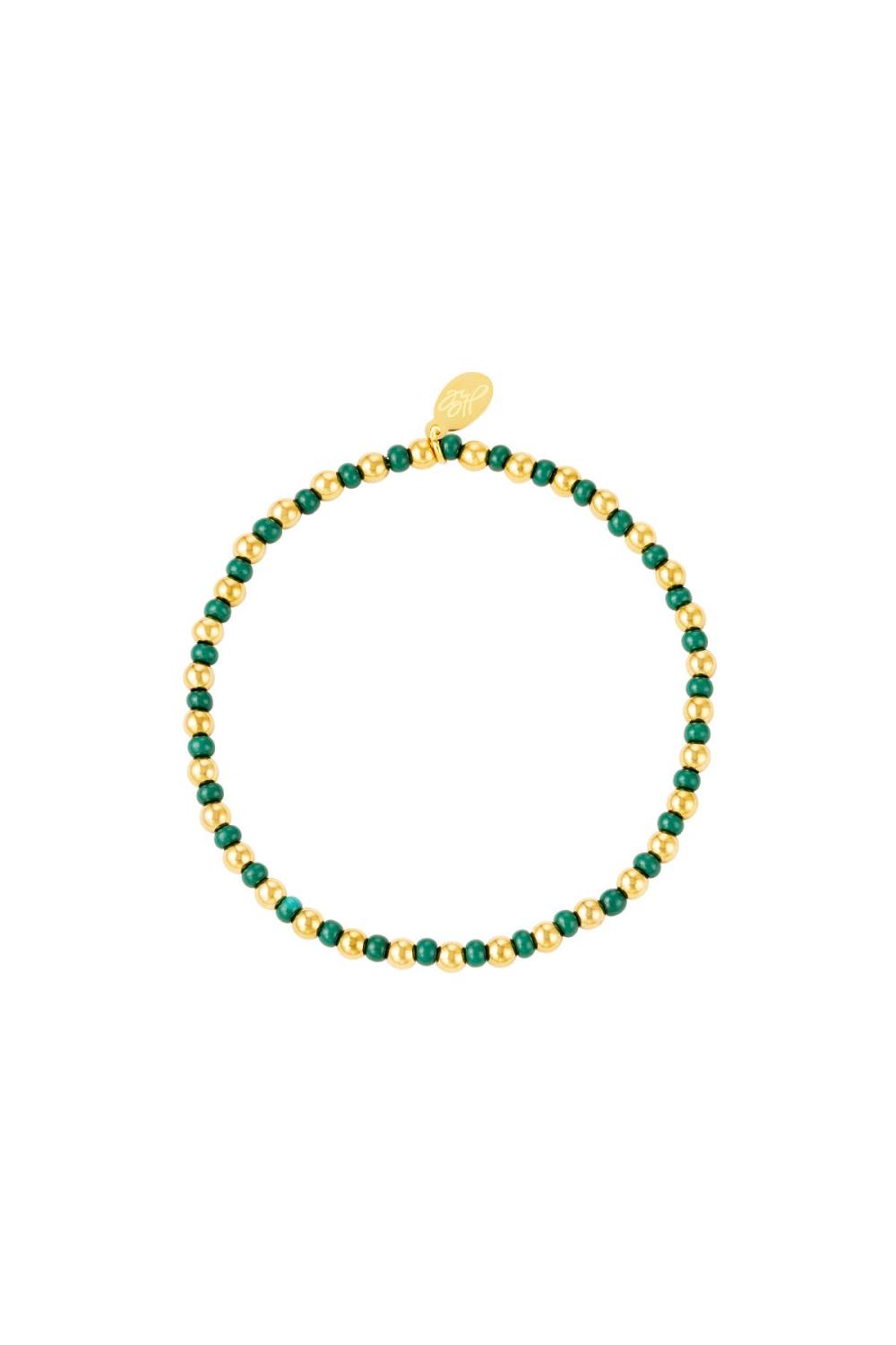 Bracelet Bicolore Vert Acier Inoxydable