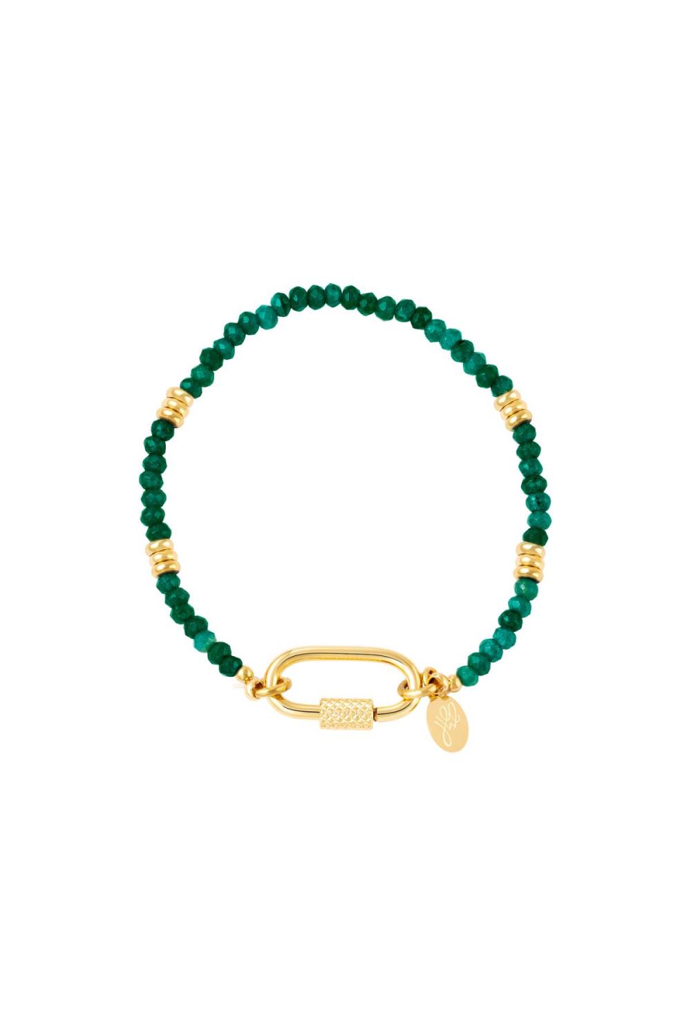 Bracelet Avec Fermoir Mousqueton Orange Stone (Pack With Plastic Bag)