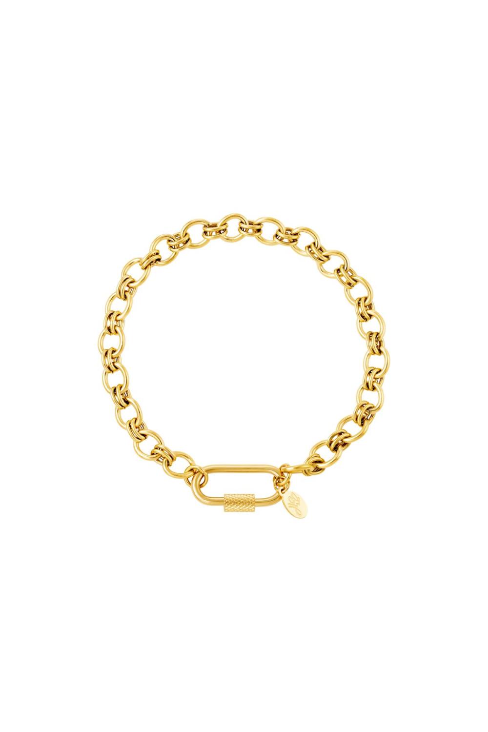Bracelet En Acier Inoxydable Couleur Or 