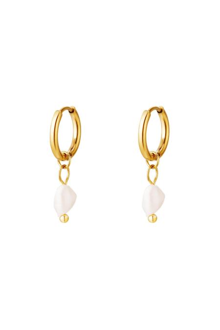 Boucles D'oreilles Perle D'eau Douce Argenté Acier Inoxydable