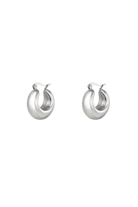 Boucles d'oreilles audacieuses petites Argenté Acier inoxydable