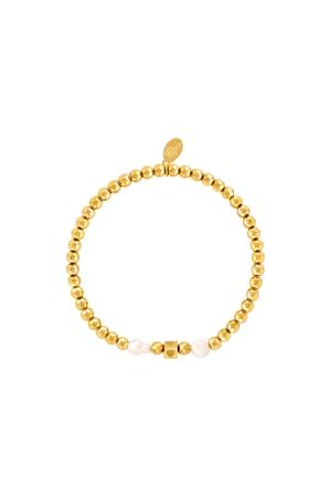Bracelet Perles Avec Perles Couleur Or Acier Inoxydable h5