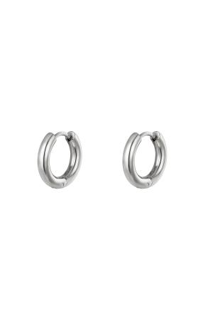 Boucles D'oreilles Créoles Argenté Acier Inoxydable h5
