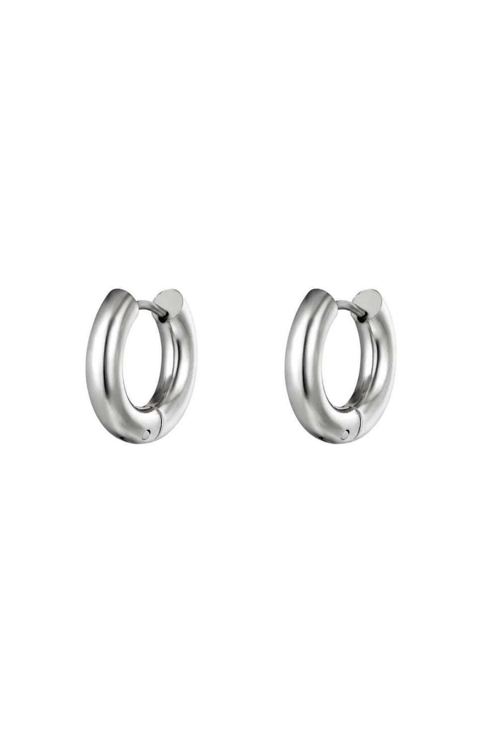 Boucles D'oreilles Grosses Créoles Argenté Acier Inoxydable 