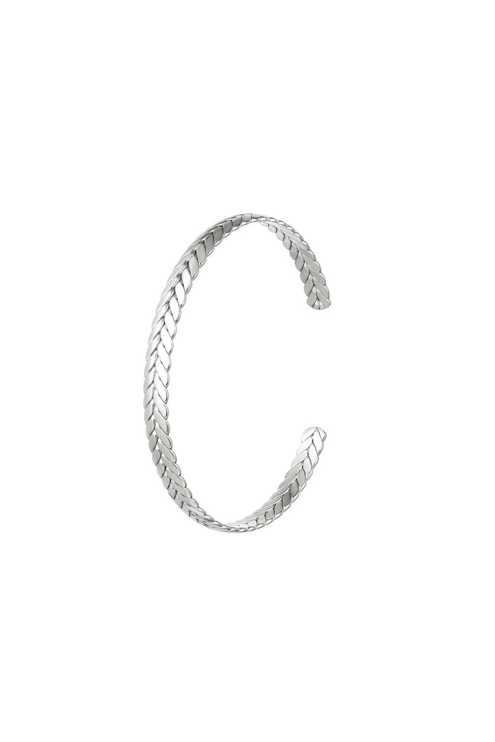 Bracelet En Acier Inoxydable Laurier Argenté