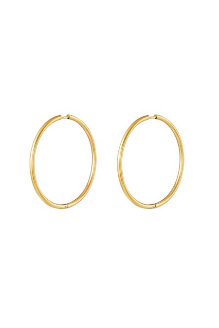 Boucles d'oreilles en acier inoxydable créoles moyennes