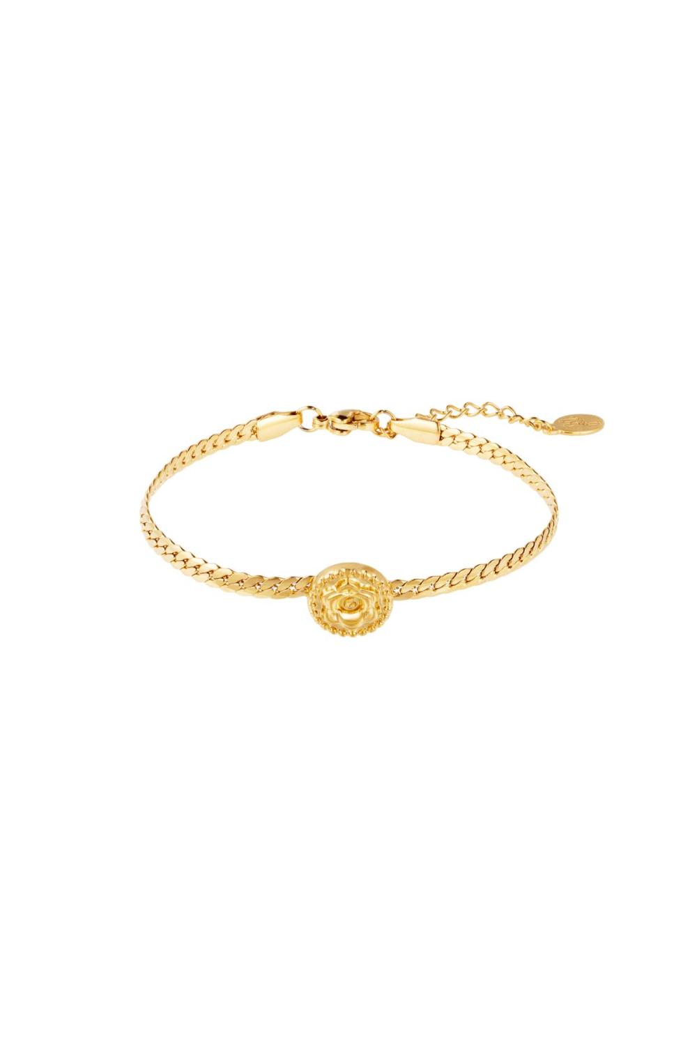 Bracelet Rose Couleur Or Acier Inoxydable