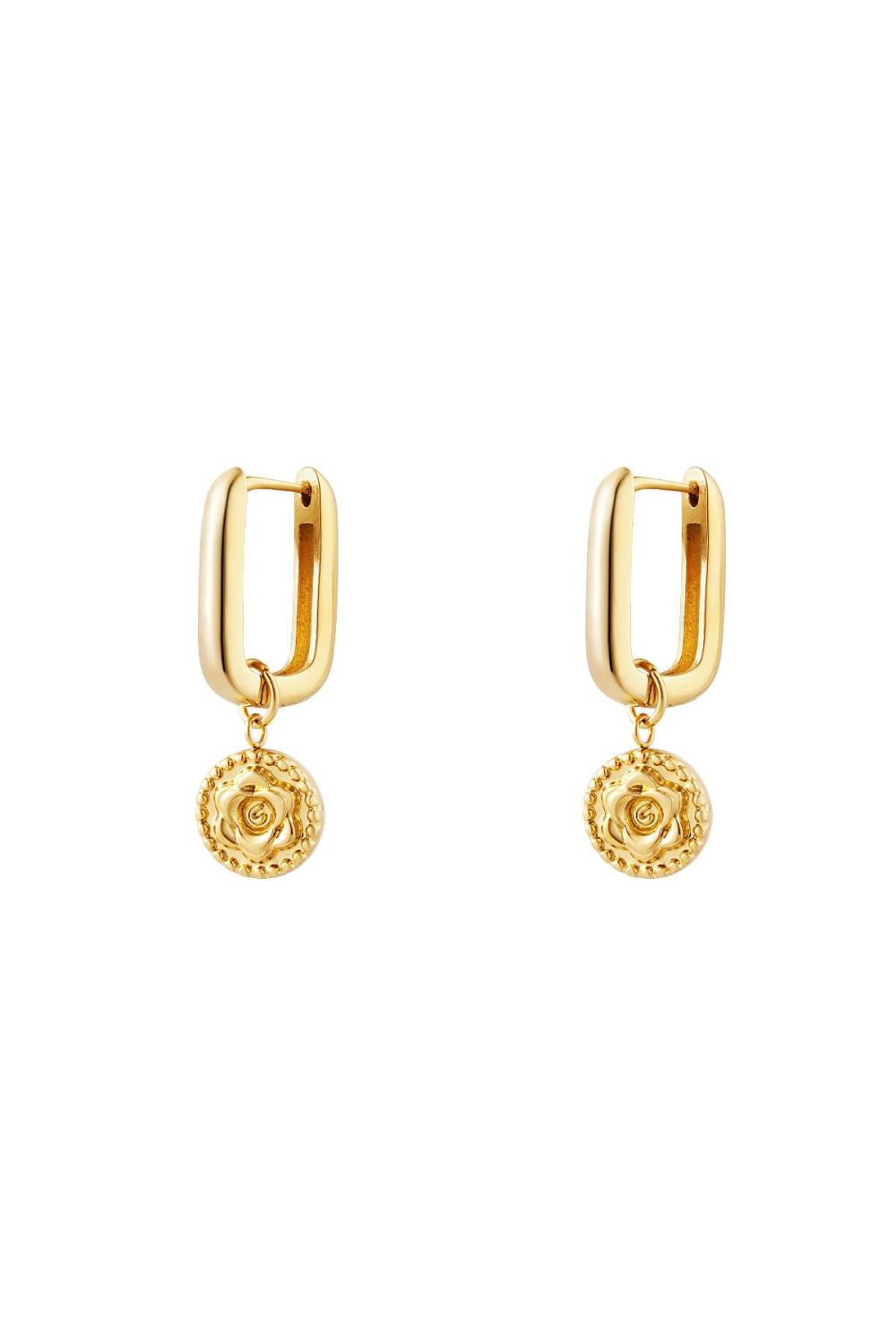 Boucles D'oreilles Rose Acier Inoxydable