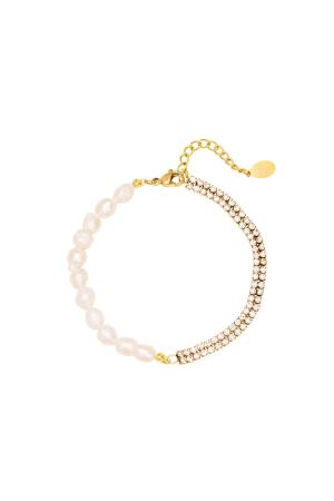 Bracelet En Perles D'acier Inoxydable Couleur Or h5