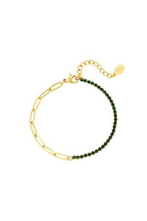 Bracelet Chaîne Zircon Petit Vert Acier Inoxydable h5 