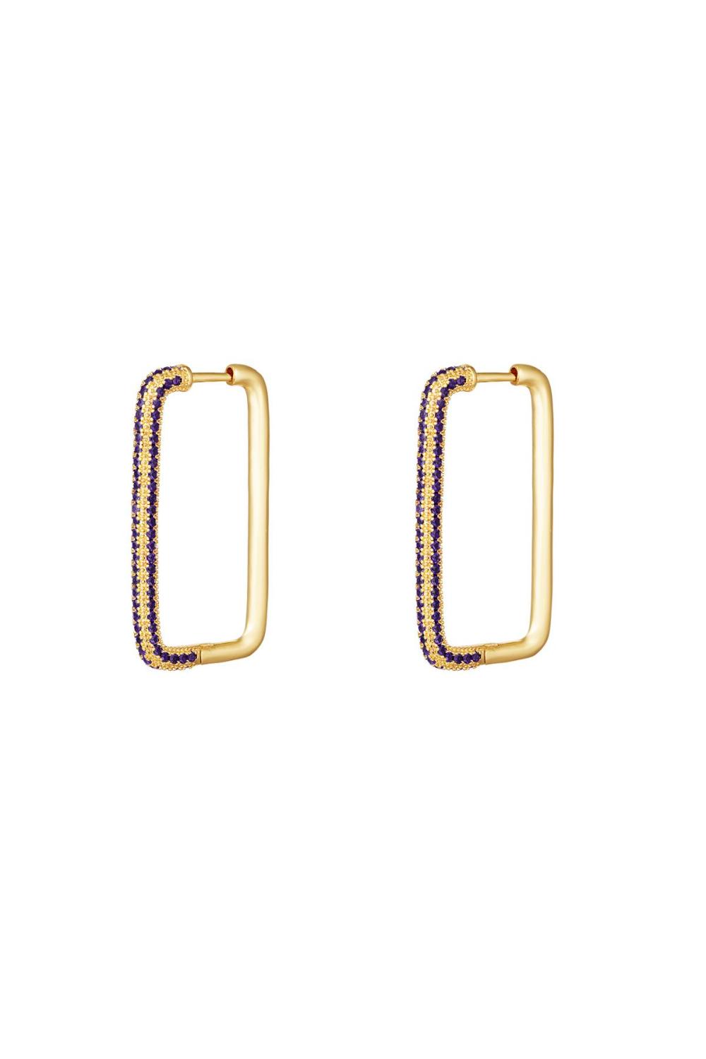 Boucles D'oreilles Avec Pierres Zircon Violet Cuivré 
