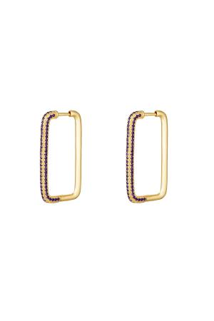 Boucles D'oreilles Avec Pierres Zircon Violet Cuivré h5 