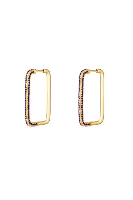 Boucles d'oreilles avec pierres zircon Violet Cuivré