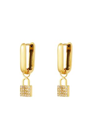 Boucles D'oreilles En Acier Inoxydable Serrure Secrète h5